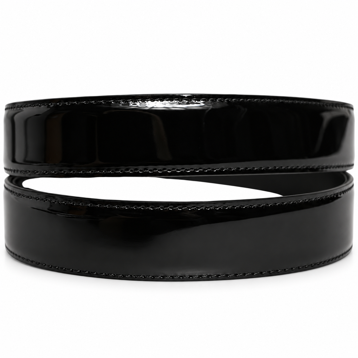 Men's belt Dolce & Gabbana SKU: BC4886 A1471 80999 patent leather texture close-up
