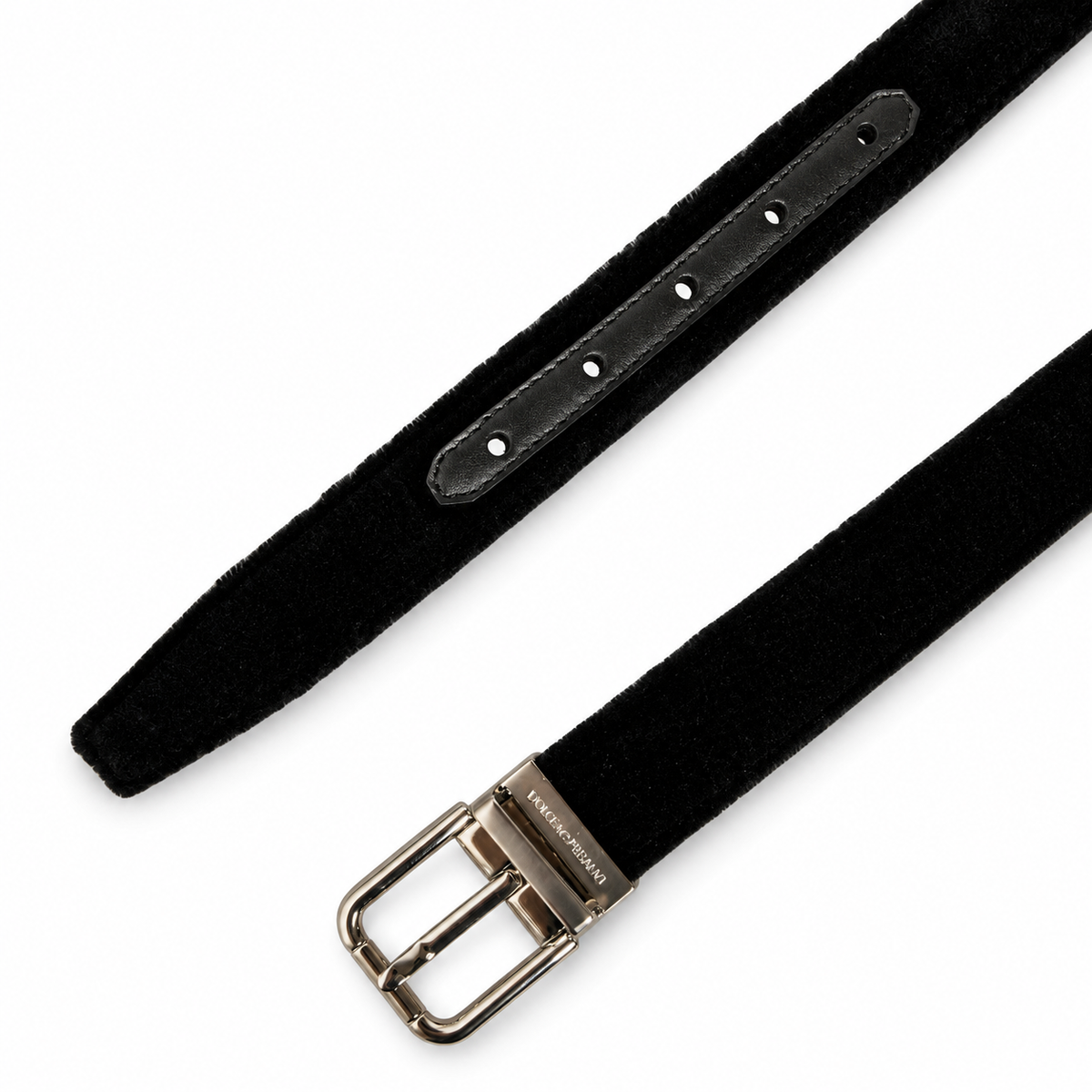 Men's belt Dolce & Gabbana SKU: BC4337 B6808 top view buckle and strap tip