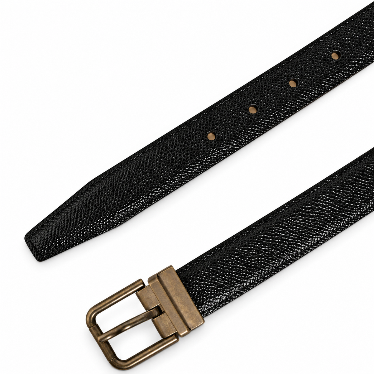 Men's belt Dolce & Gabbana SKU: BC4337 A1001 top view buckle and strap tip