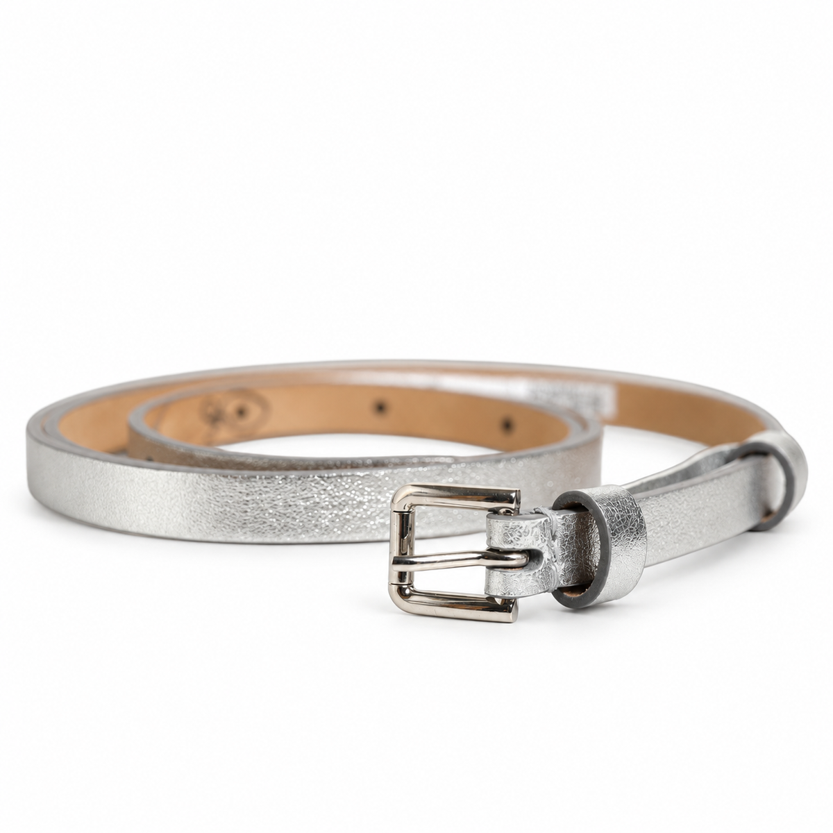Dolce & Gabbana Metallic Silver Leather Square Buckle Belt - BE1585 AV912 80998 - view 1