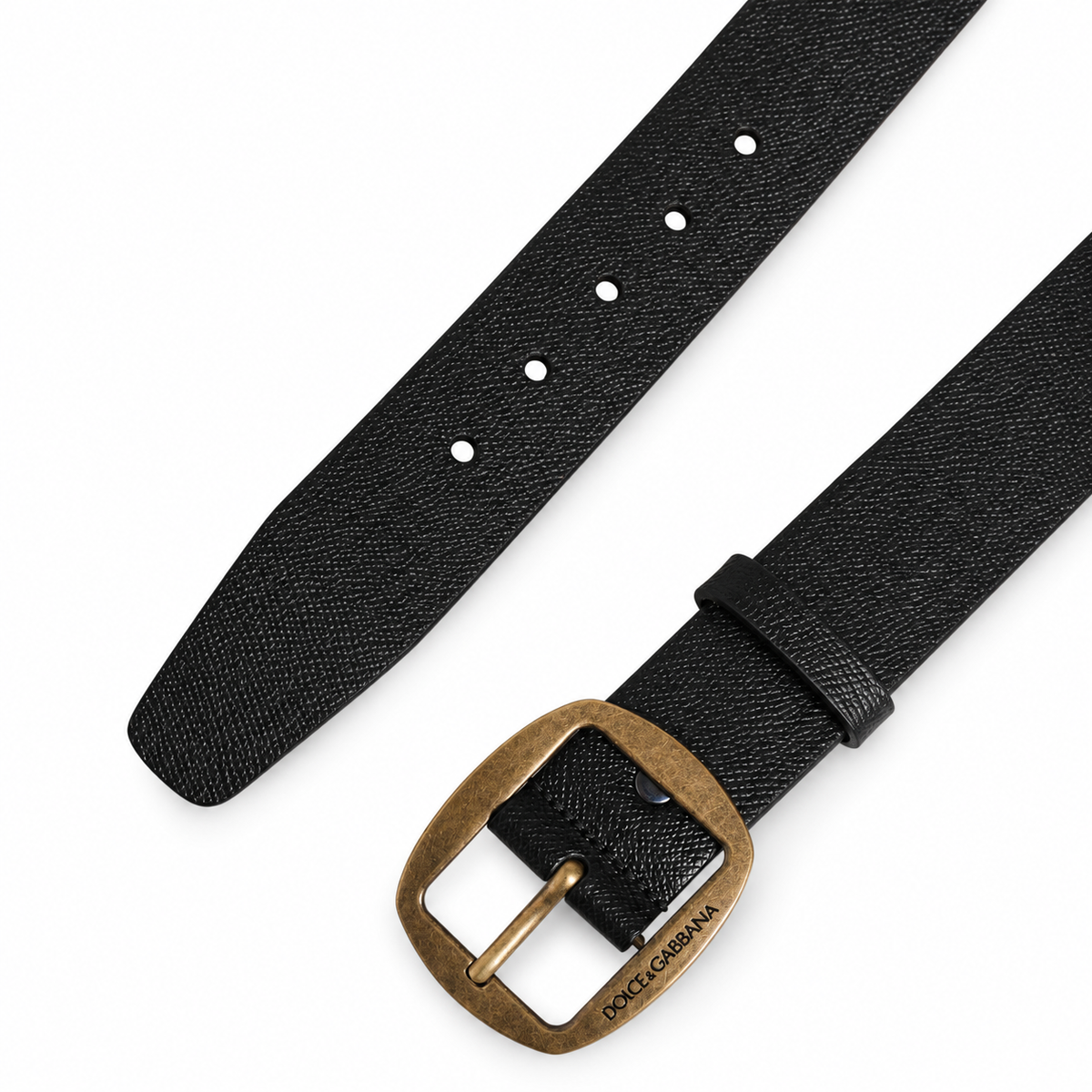 Dolce & Gabbana Men Black Classic Leather Metal Buckle Belt - BC4589 B5787 - view 6