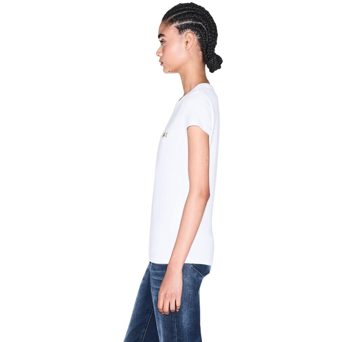 Дамска бяла тениска Armani Exchange Women T-shirt XW002811 AF16294 U0002 Side View