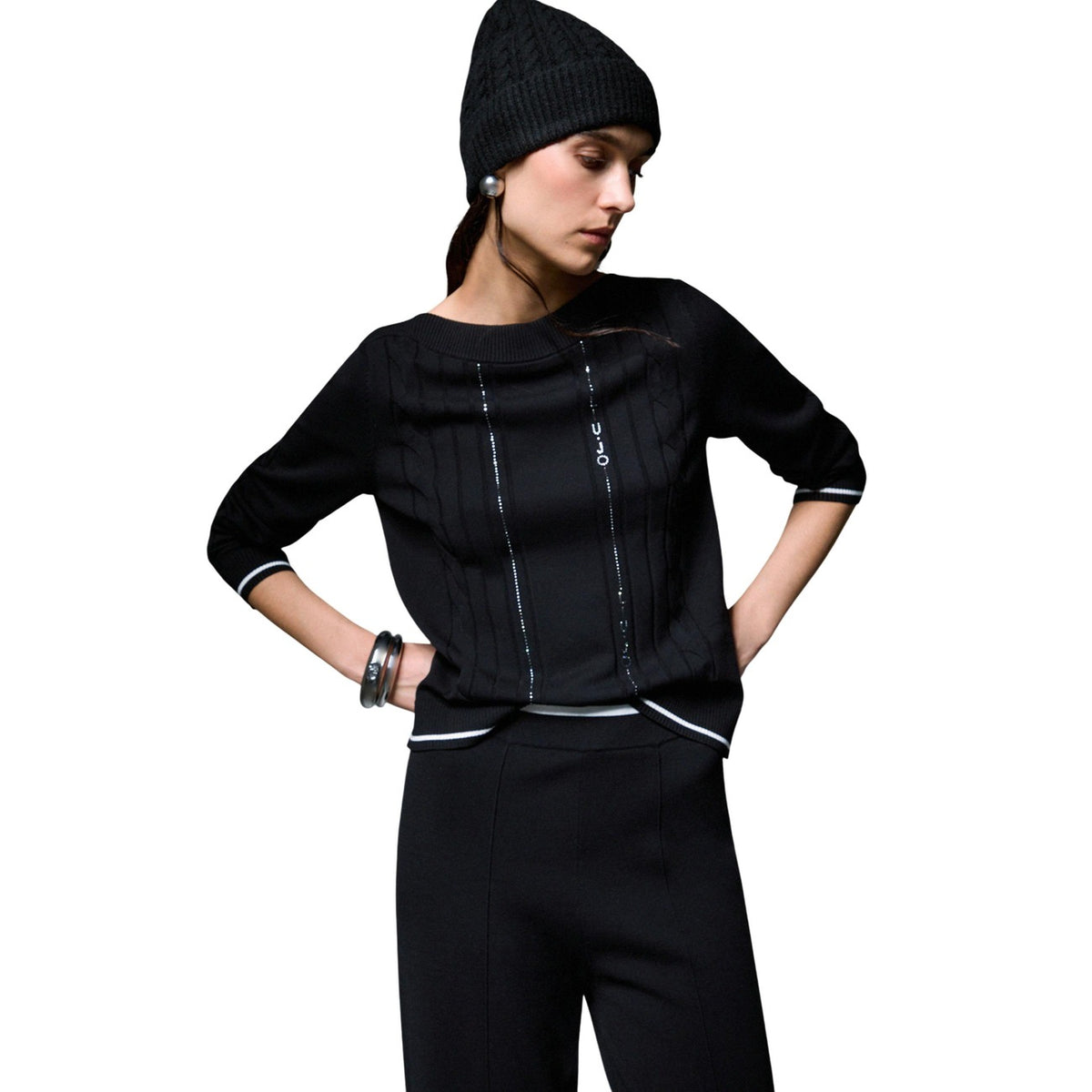 Дамски пуловер Liu Jo Women Cable Knit Sweater TF6189MS63L A3521 Front View