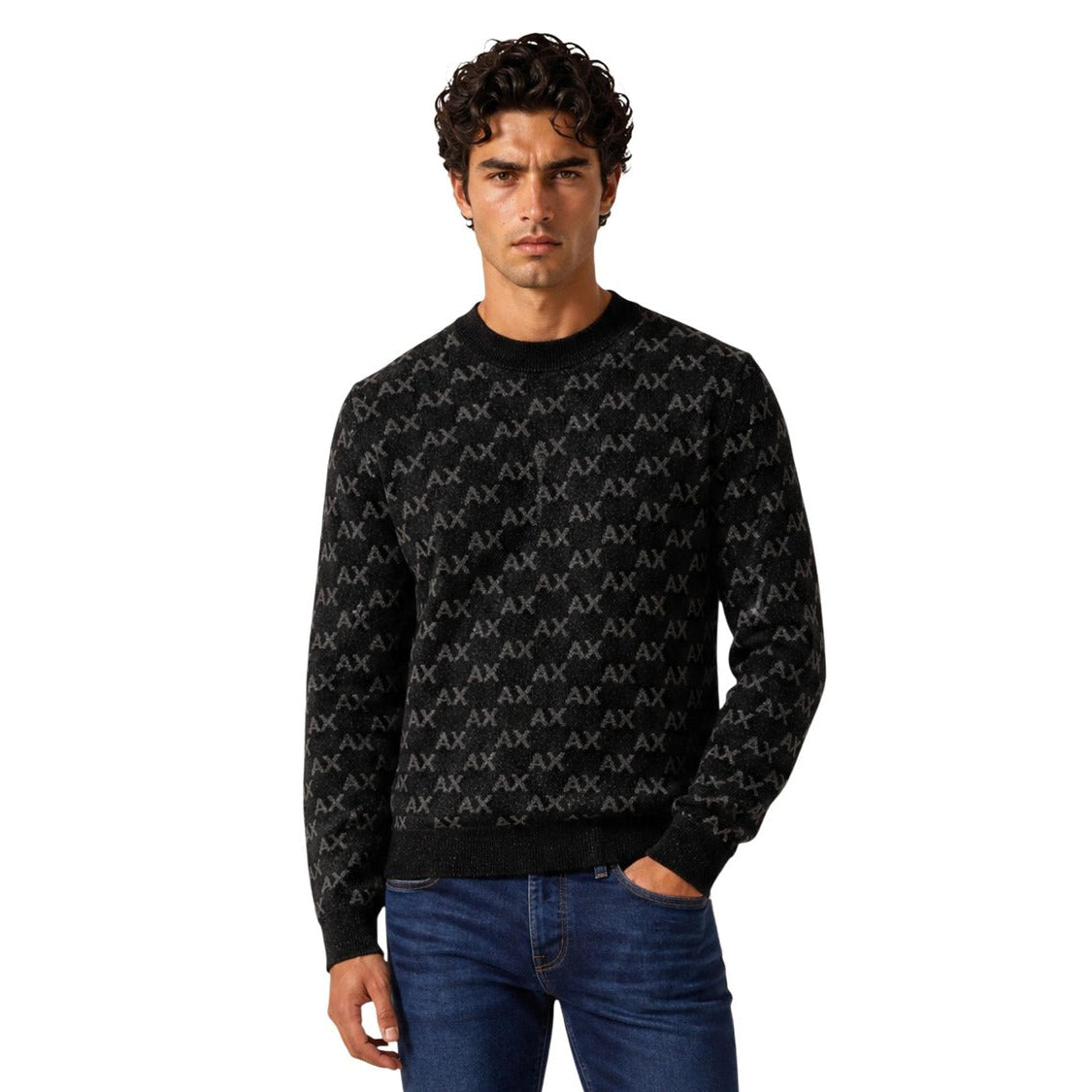 Мъжки пуловер Armani Exchange men’s knitwear XM002992 AF16916 FC356 front view 