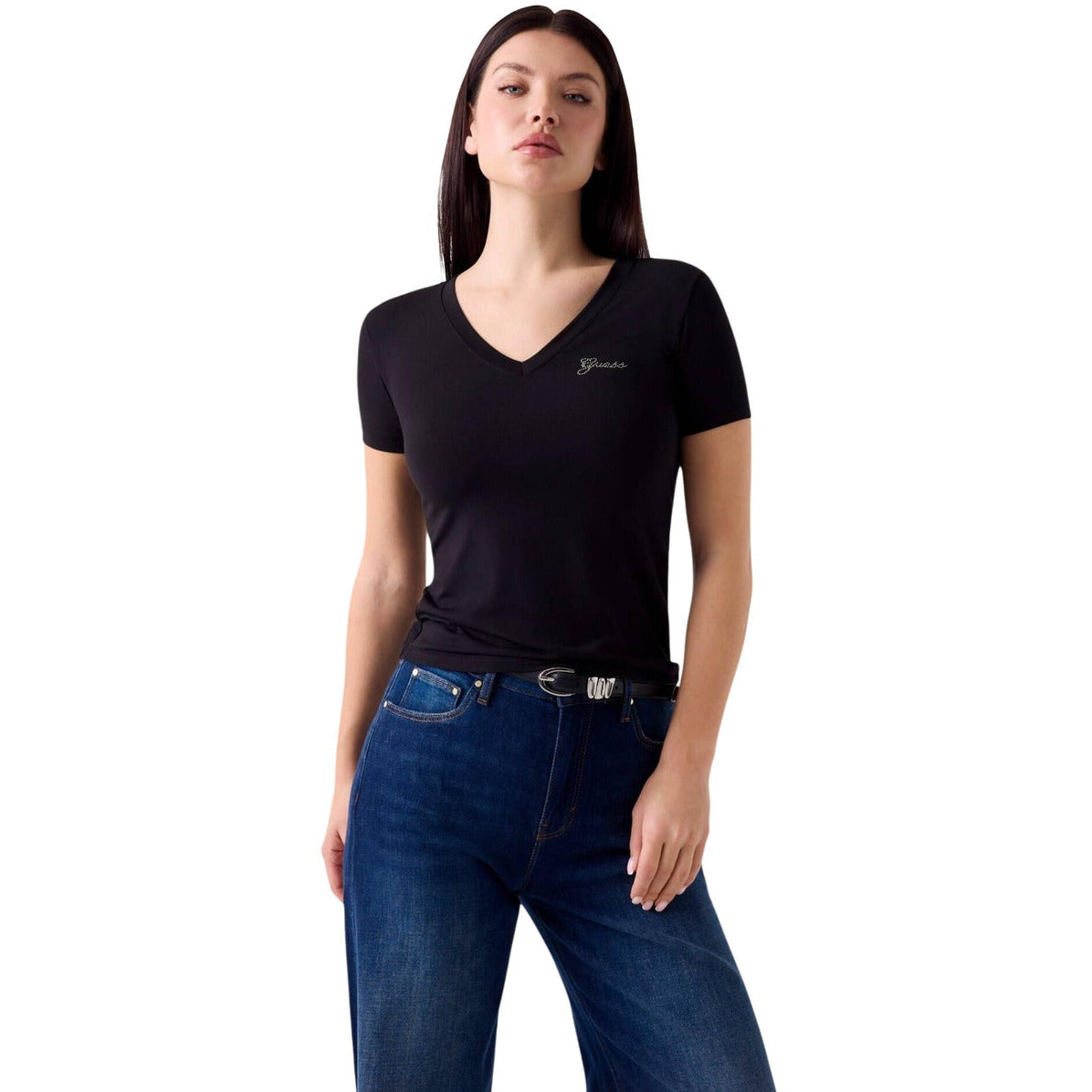 Дамска тениска Guess Women T-shirt W6YI13K3853 JBLK Front View