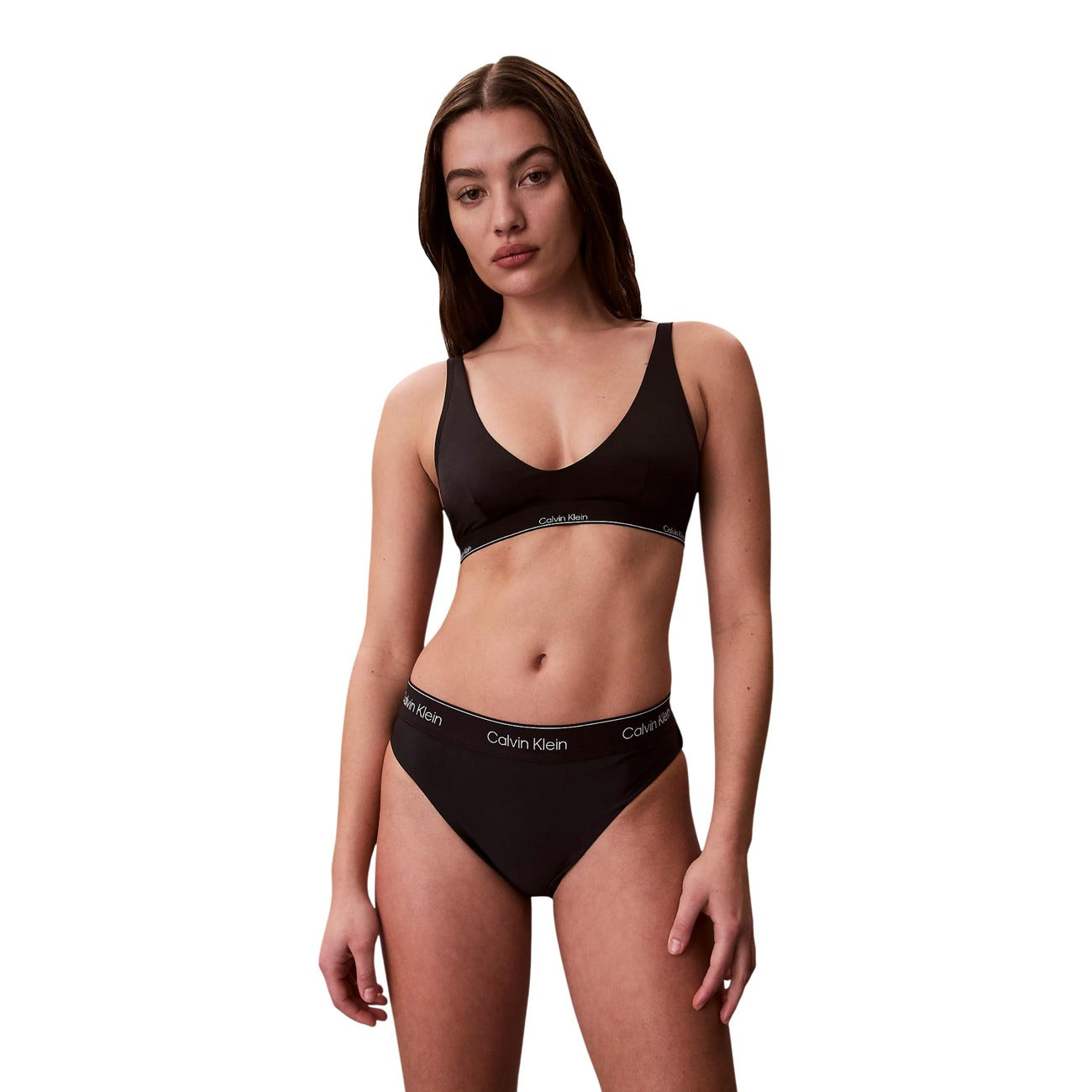 Дамски бански горно Calvin Klein Jeans Swimwear Bralette Top LV00Q61207 UB1 Front View
