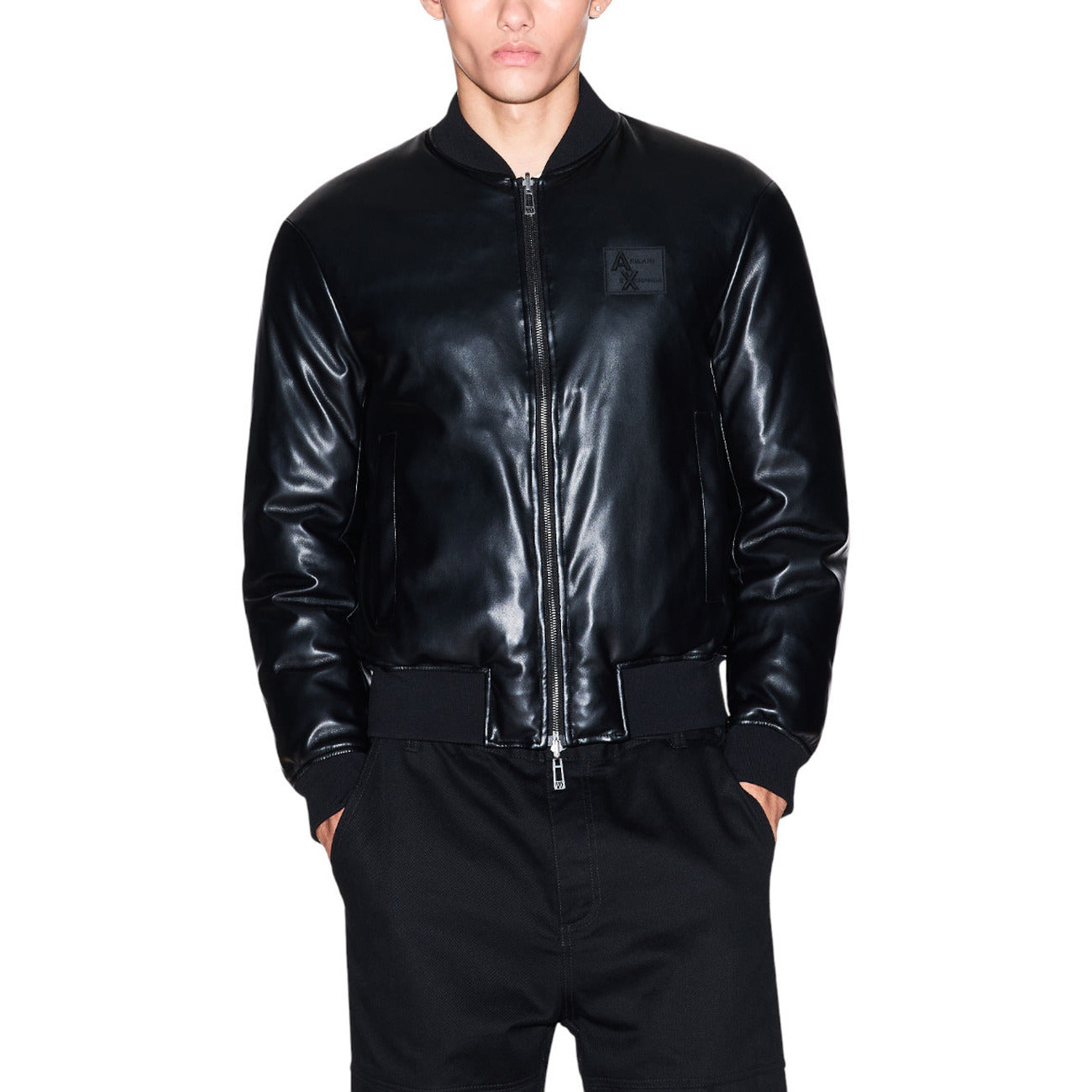 Мъжко черно бомбър яке Armani Exchange Men Jacket XM001104 AF16647 Front View