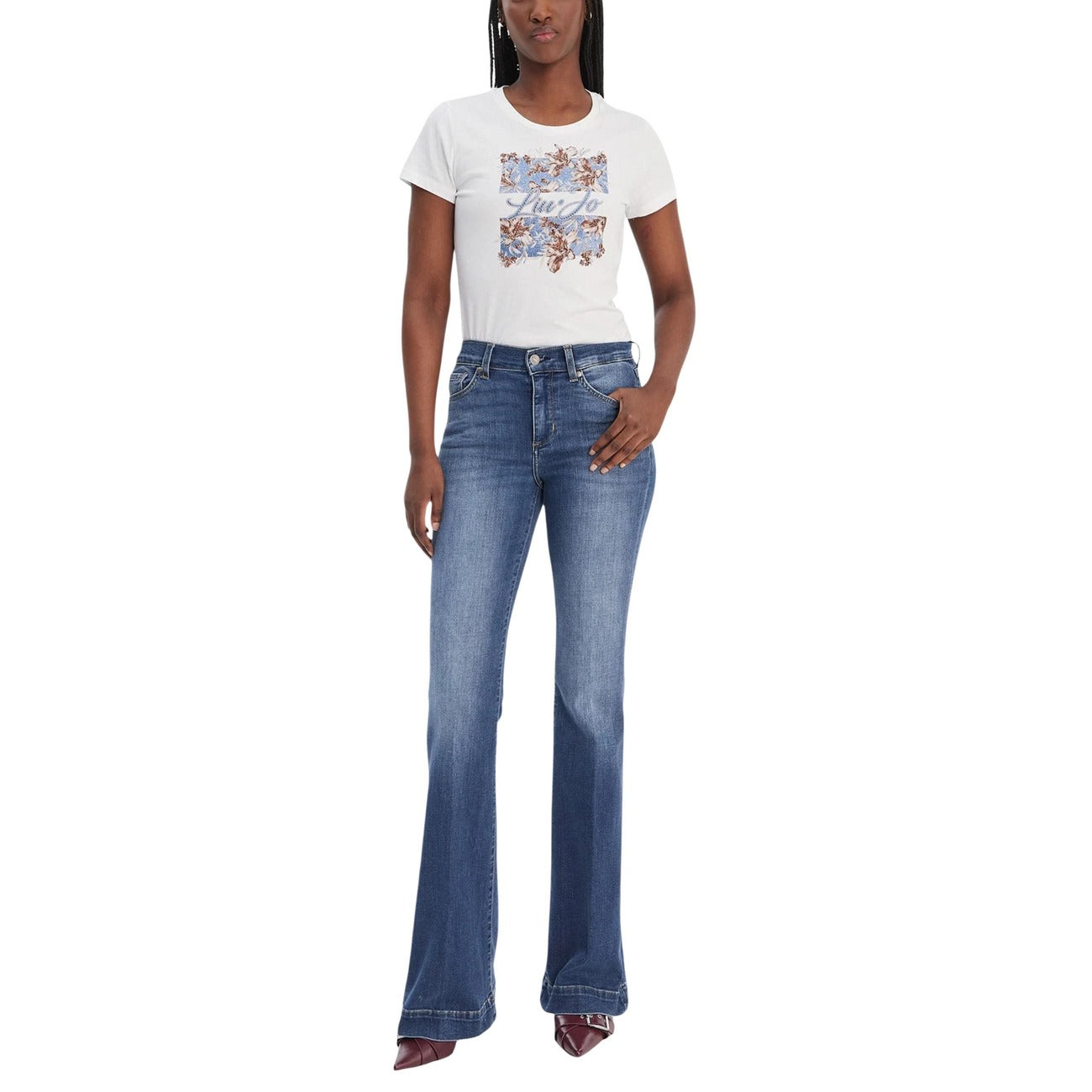  Дамска бяла тениска Liu Jo Women T-shirt WA6493 JS923 P9600 Front View