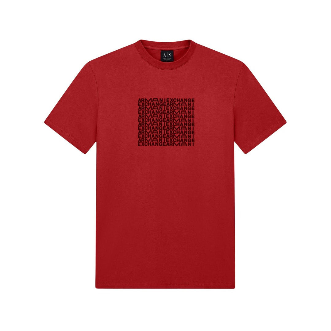 Мъжка червена тениска Armani Exchange Men T-shirt XM003044 AF21323 U5081 Front View
