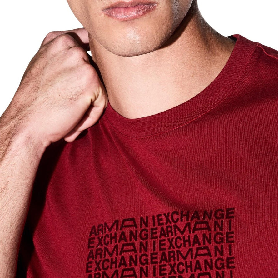 Мъжка червена тениска Armani Exchange Men T-shirt XM003044 AF21323 U5081 Close-Up