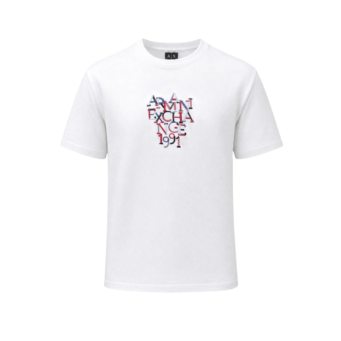 Мъжка бяла тениска Armani Exchange Men T-shirt XM003063 AF10358 U0009 Front View