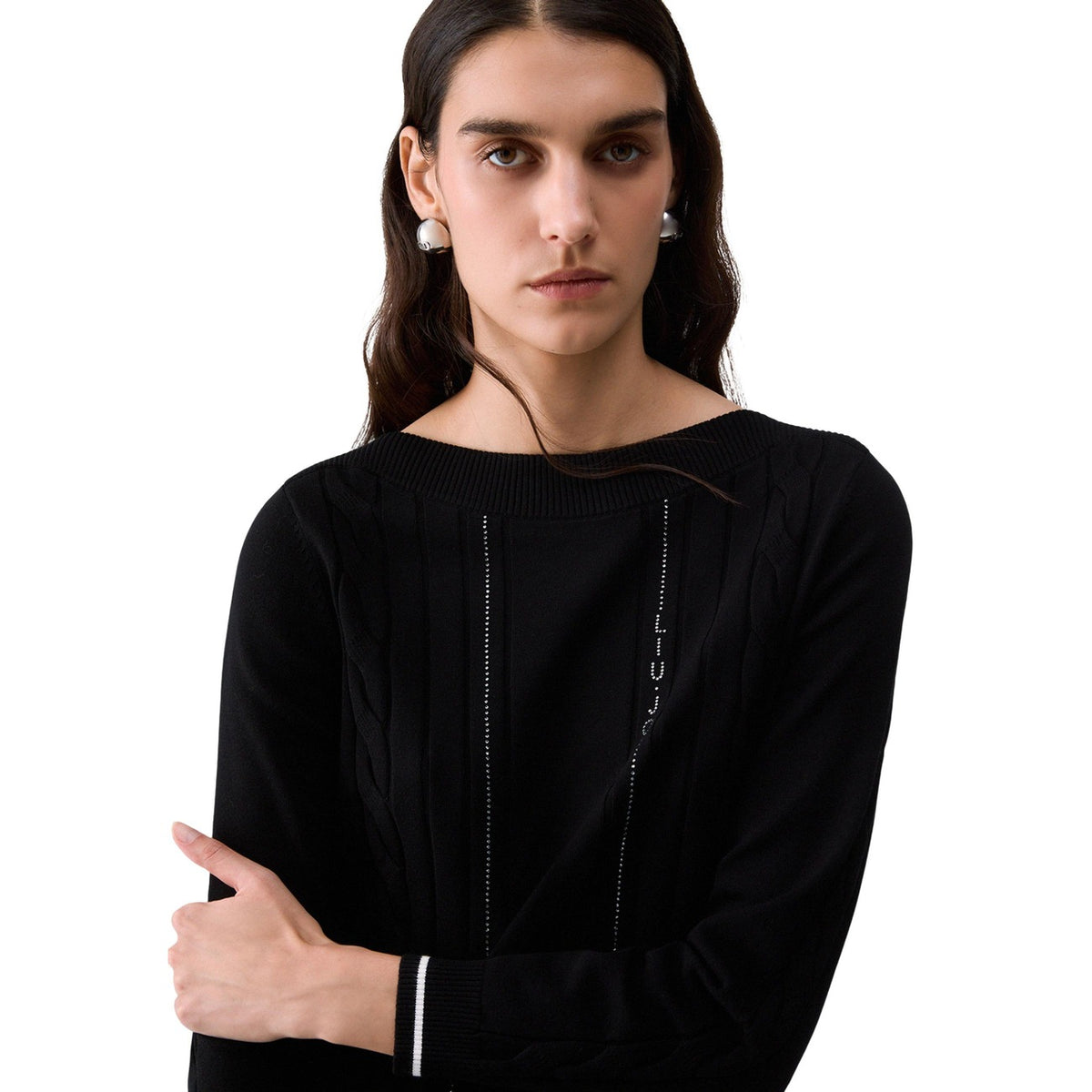 Дамски пуловер Liu Jo Women Cable Knit Sweater TF6189MS63L A3521 Close-Up
