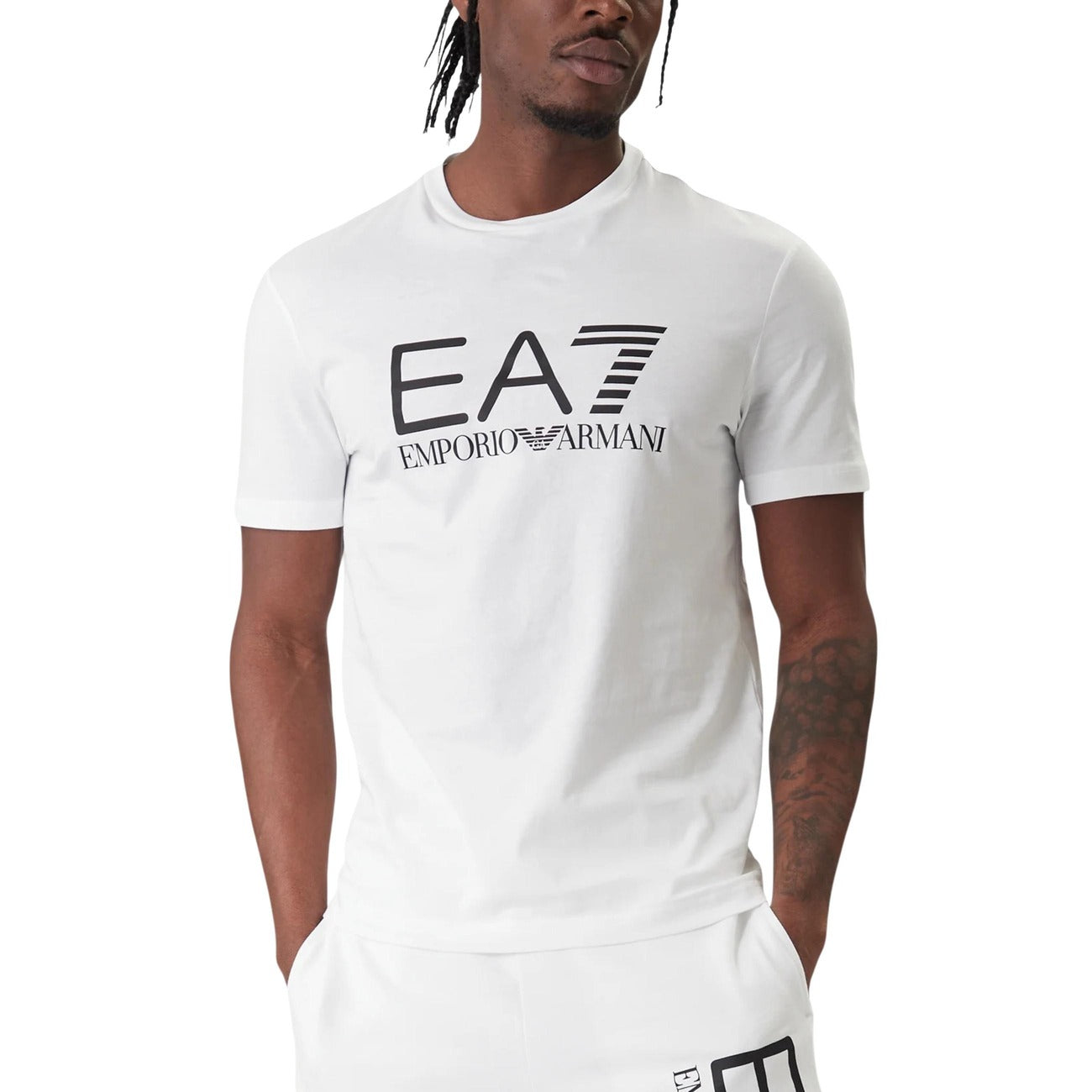 Мъжка бяла тениска EA7 Emporio Armani Men T-shirt 7M001412 AF22264 U0002 Front View