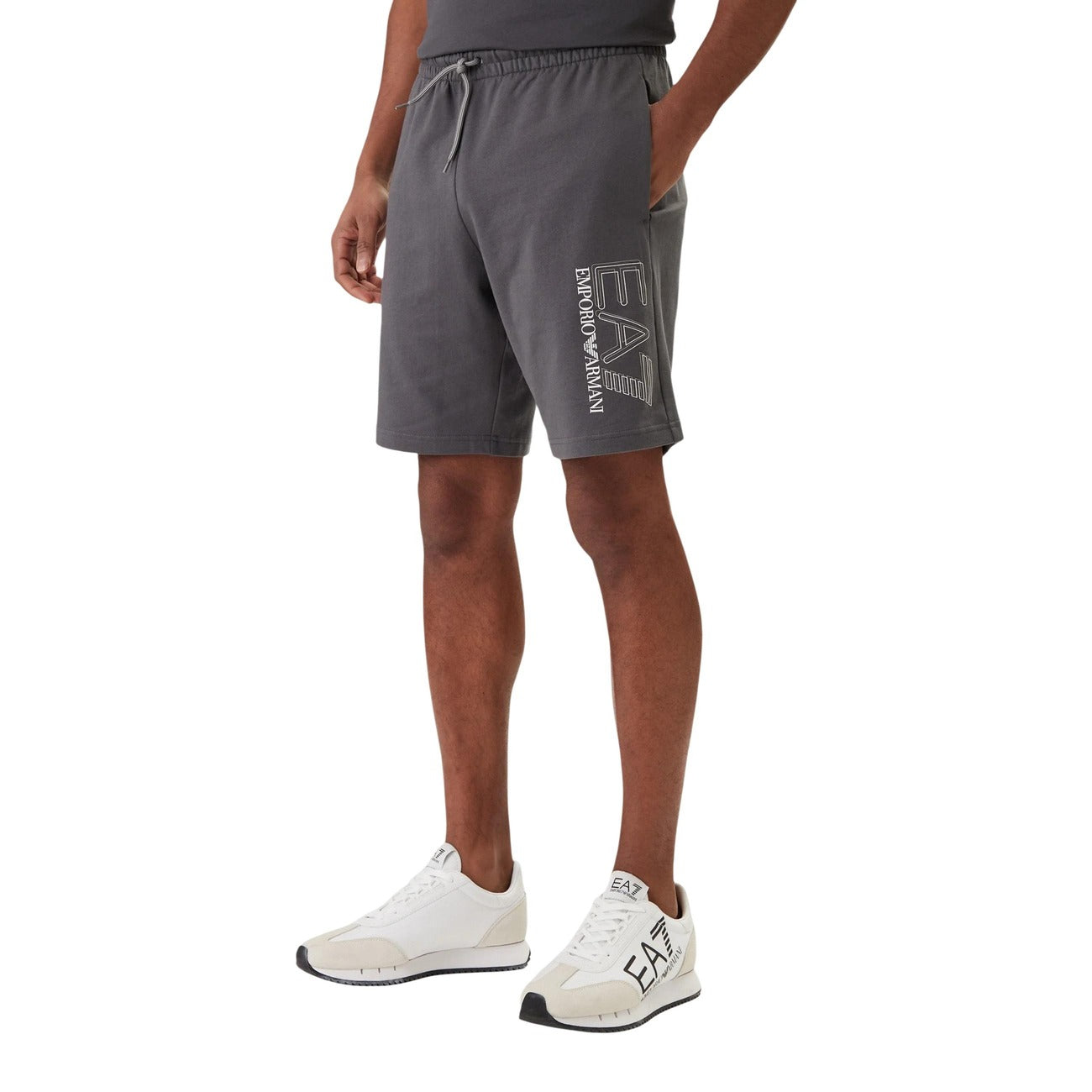 Мъжки сиви къси панталони EA7 Emporio Armani Men Shorts 7M001315 AF13512 U8086 Front View