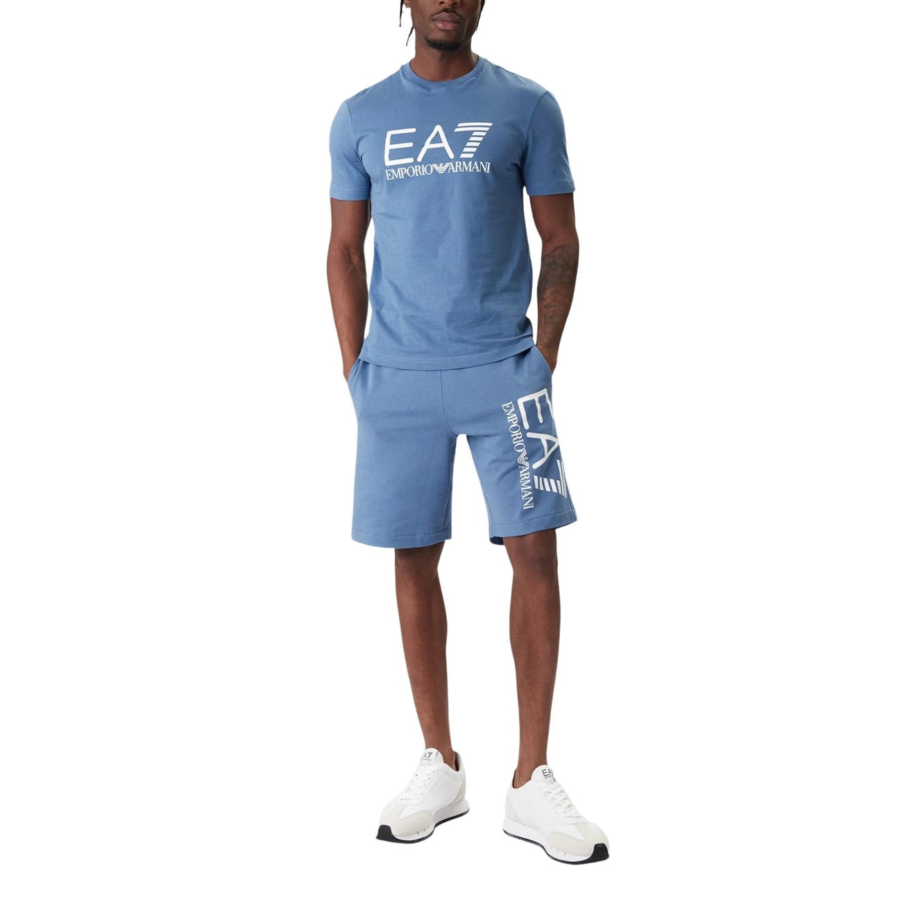 Мъжка синя тениска EA7 Emporio Armani Men T-shirt 7M001412 AF22264 UB064 Front View