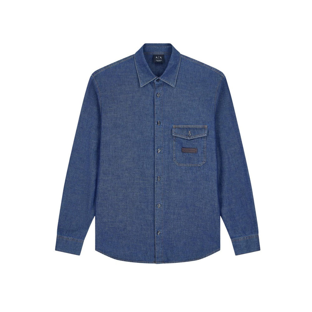 Мъжка дънкова риза Armani Exchange Men Shirt XM003248 AF27116 MB010 Front View