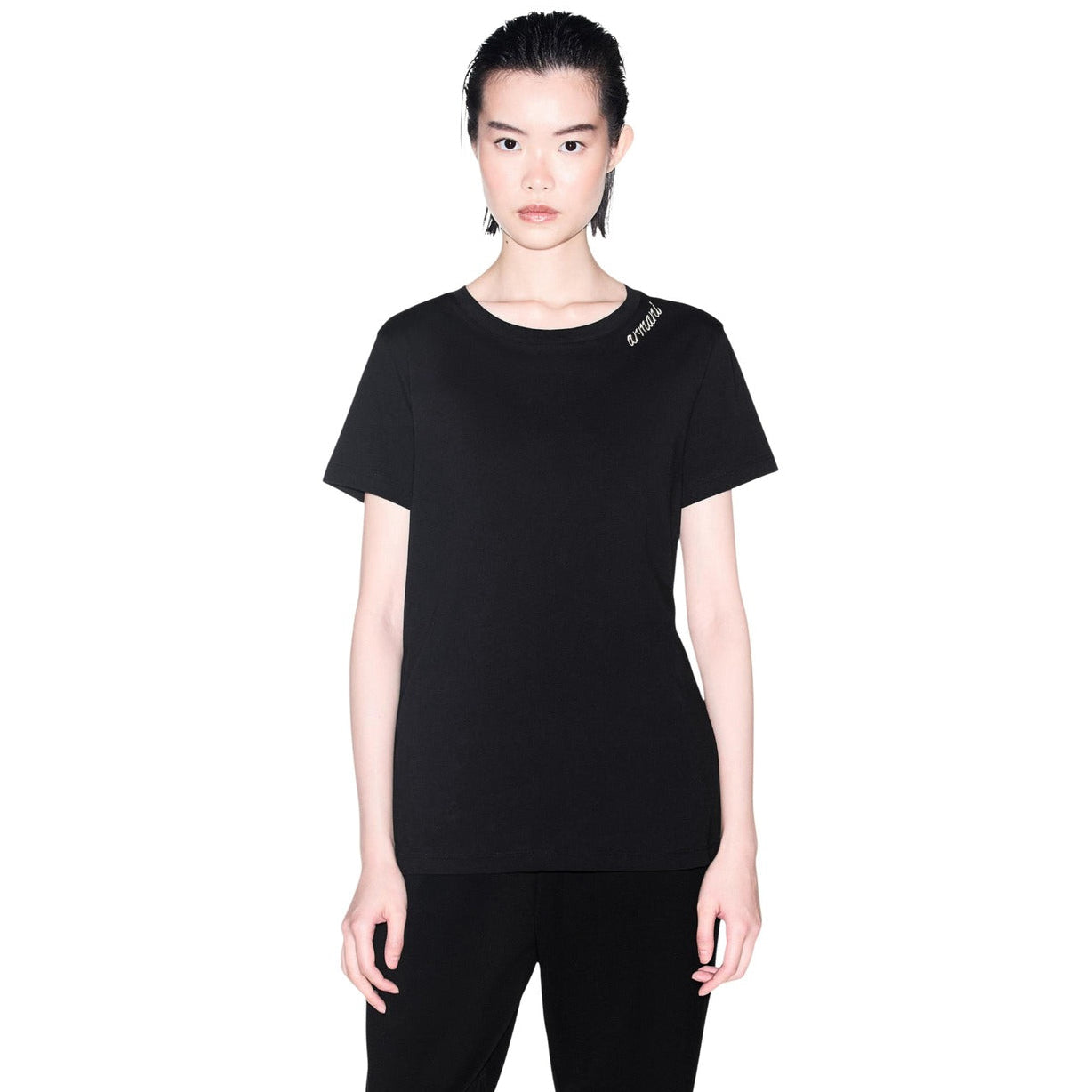 Дамска черна тениска Armani Exchange Women T-shirt XW003260 AF10356 UC001 Front View